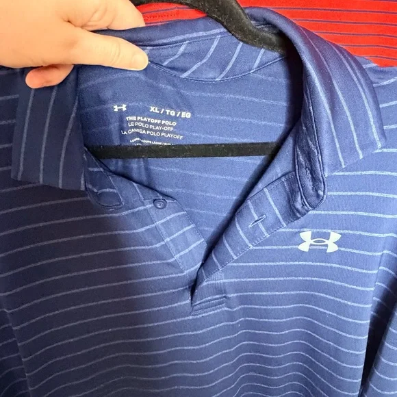 Under Armour Striped Polo Shirts Set of 3Navy, Red, Gray PlayoffGolfXL